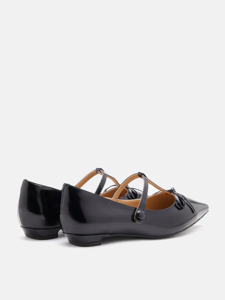 Stevie T-Bar Pointed Toe Bow Flats - Image 15