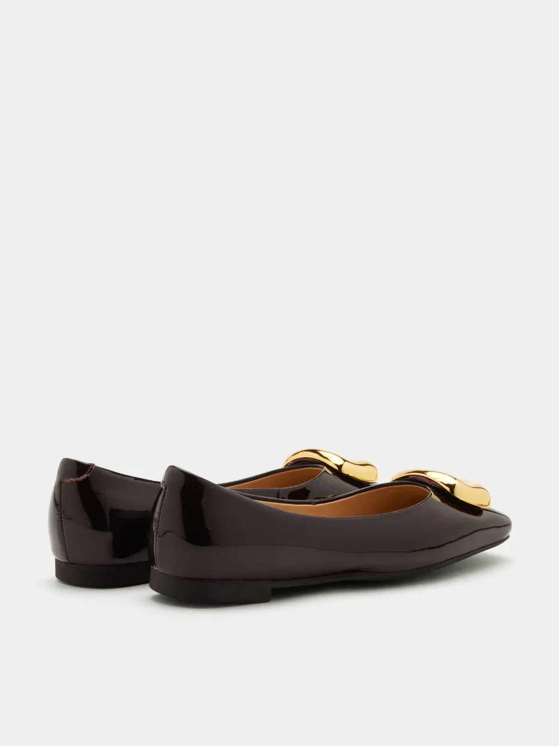 Oriella Gold Buckle Square-Toe Flats - Image 15