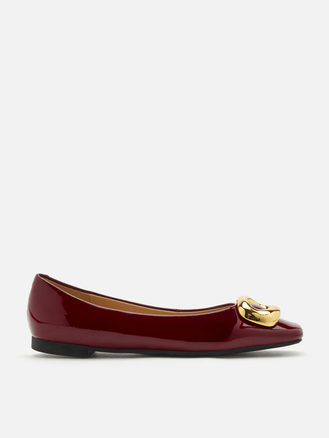 Oriella Gold Buckle Square-Toe Flats - Image 5