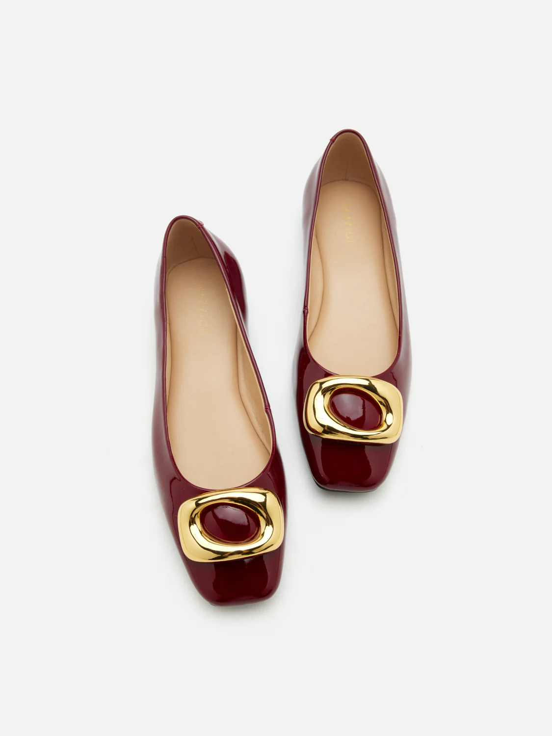 Oriella Gold Buckle Square-Toe Flats - Image 7