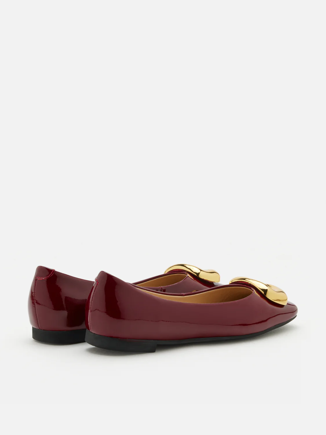 Oriella Gold Buckle Square-Toe Flats - Image 8