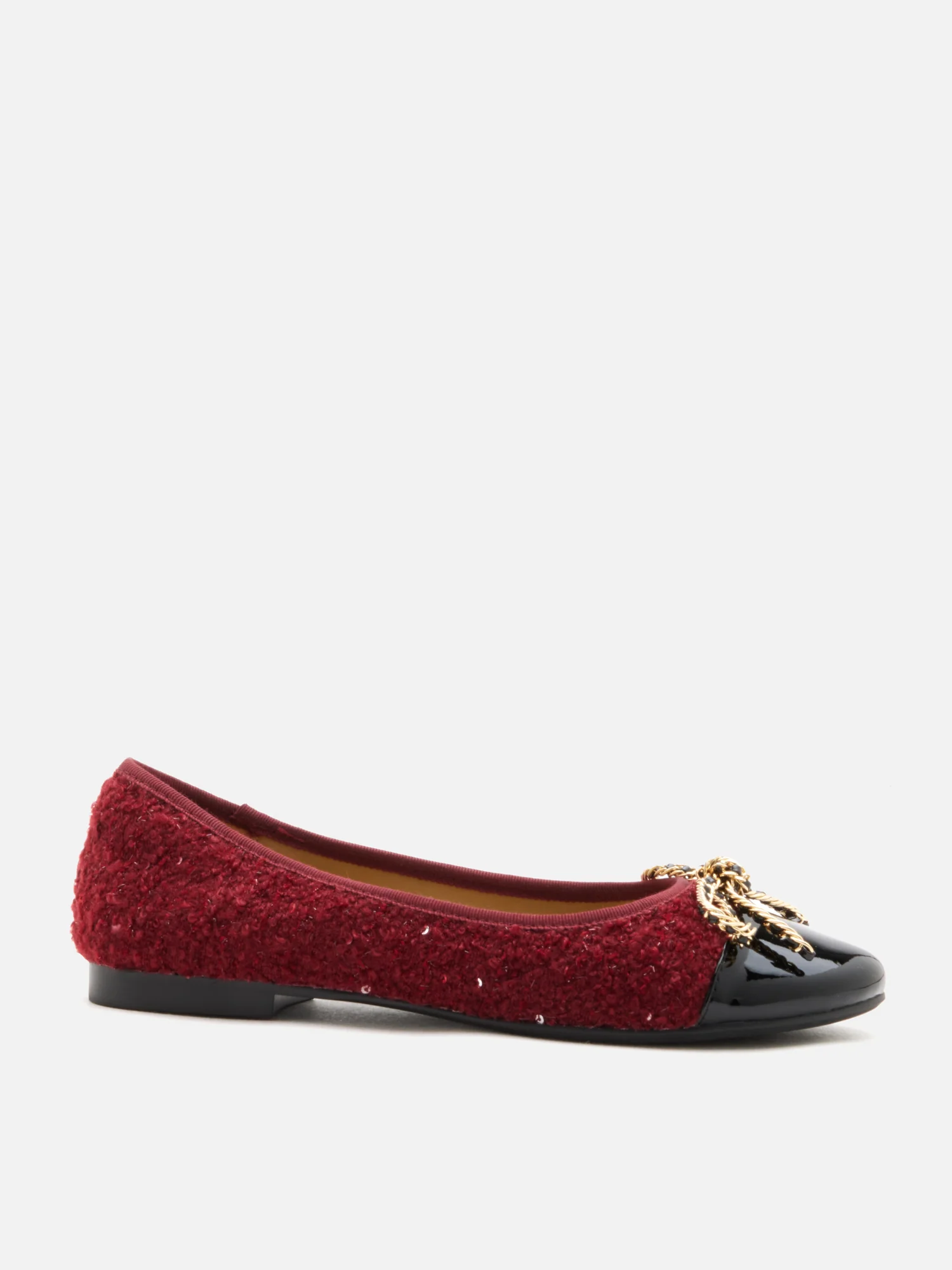 Daisy Tweed Toe Cap Bow Flats - Image 4