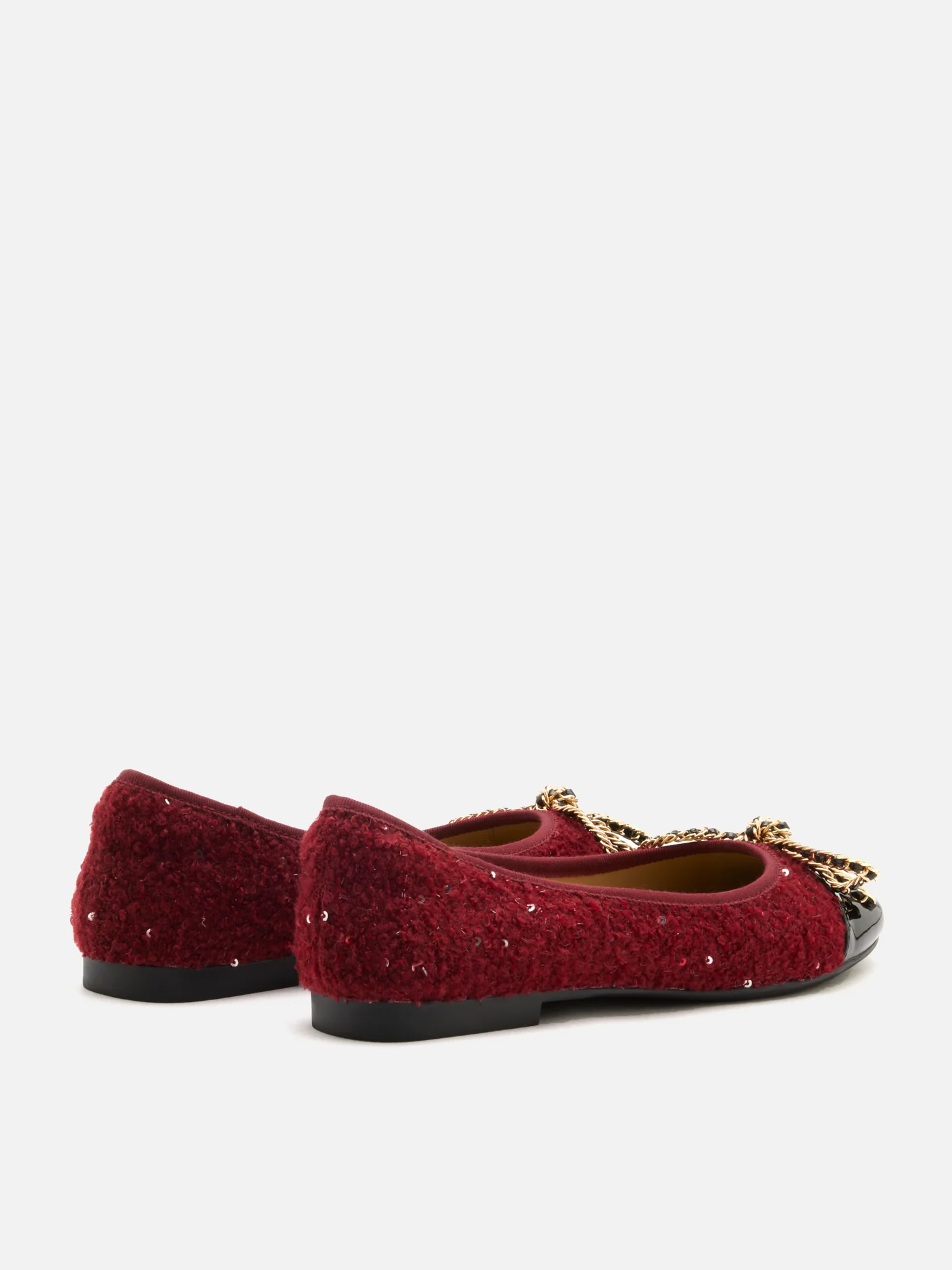 Daisy Tweed Toe Cap Bow Flats - Image 6
