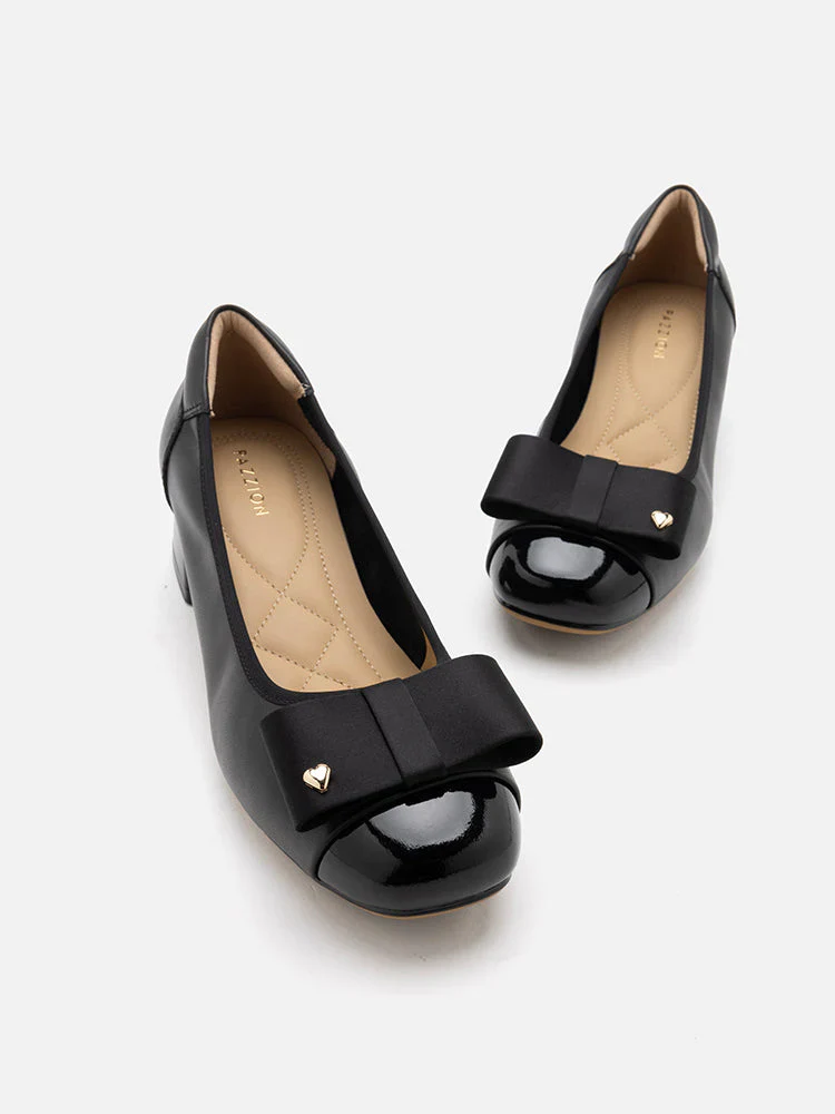 Itzel Love Embellished Bow Low Block Heels - Image 13