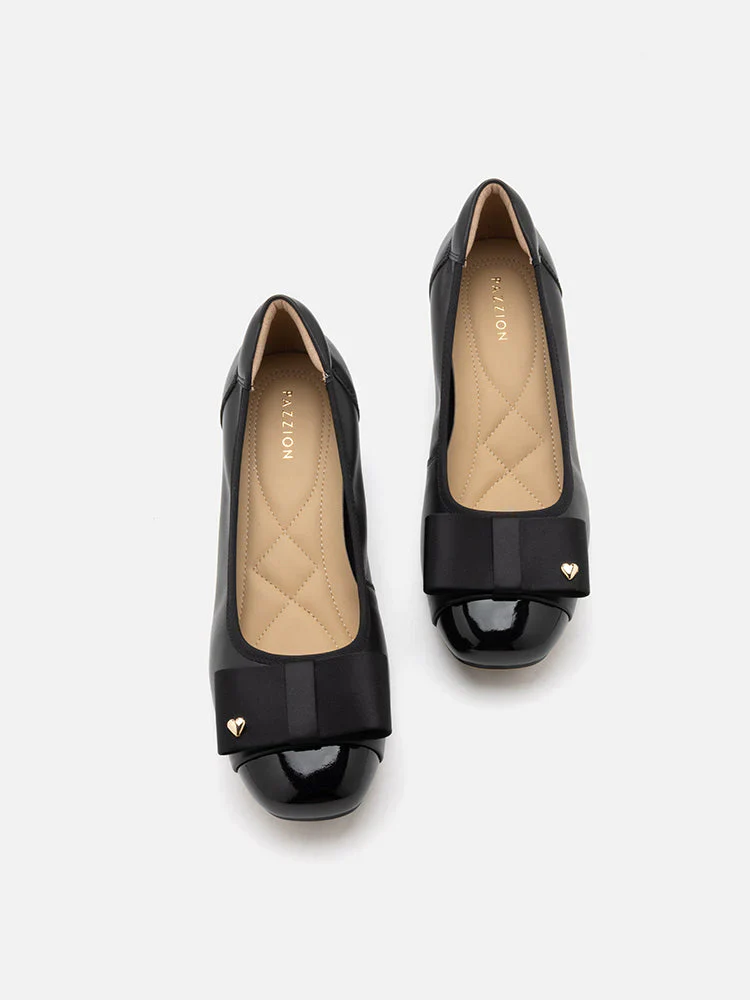 Itzel Love Embellished Bow Low Block Heels - Image 15