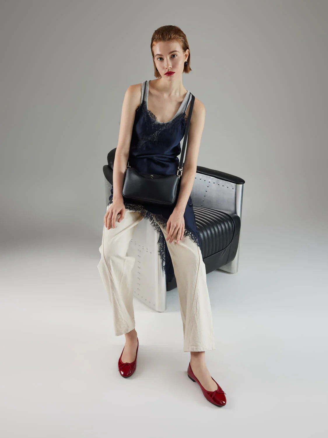 Belmara Bow-Tied Leather Ballet Flats - Image 5