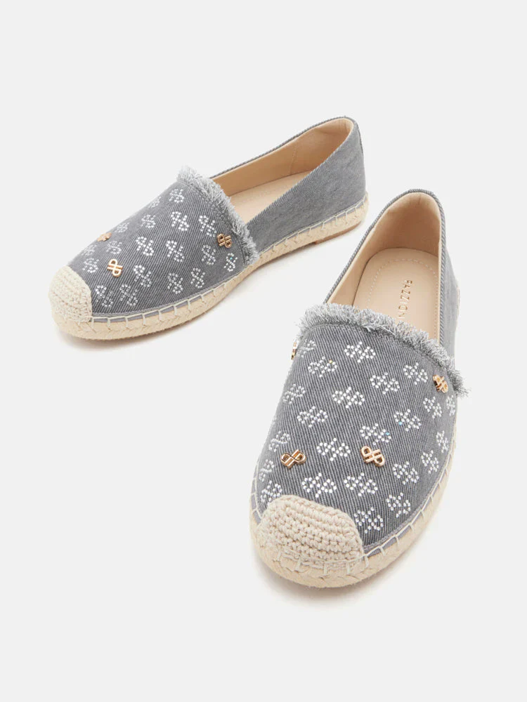 Maggie Monogram Frayed Espadrilles - Image 3