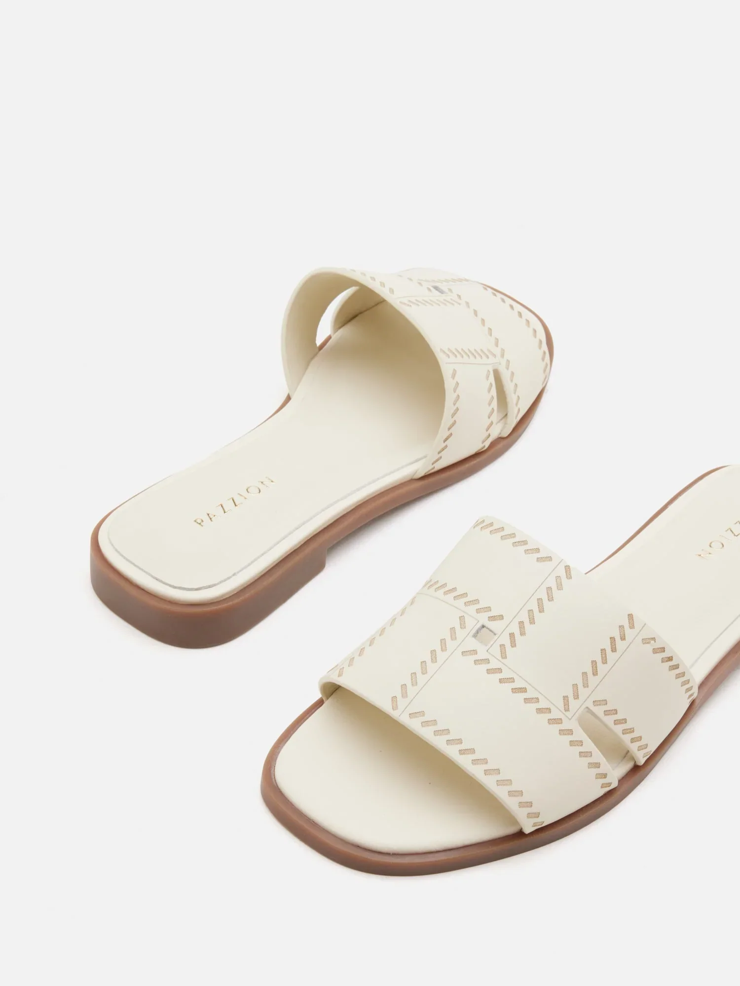 Alouette Woven Leather Slides - Image 3