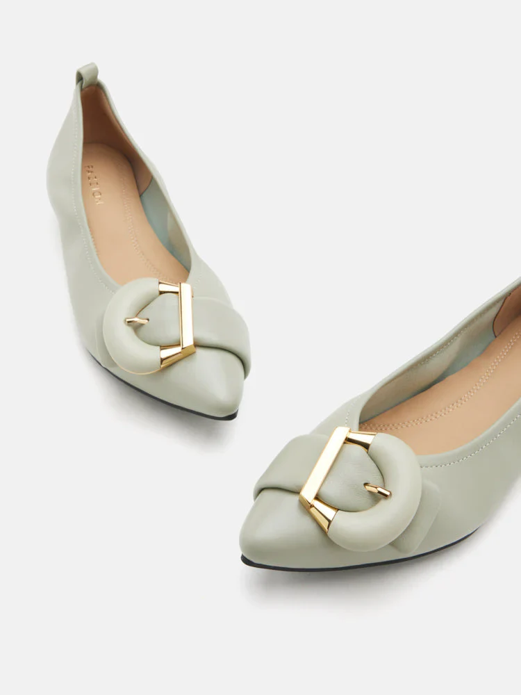 Megan Buckle Pointed Toe Flats - Image 10