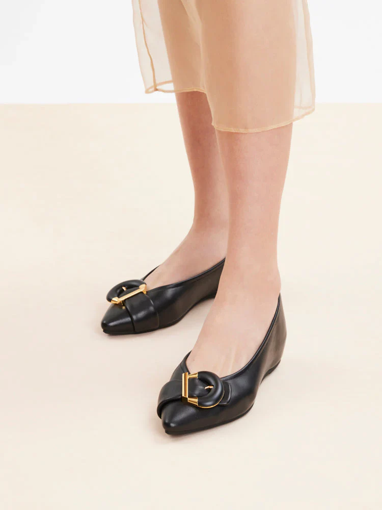 Megan Buckle Pointed Toe Flats - Image 17