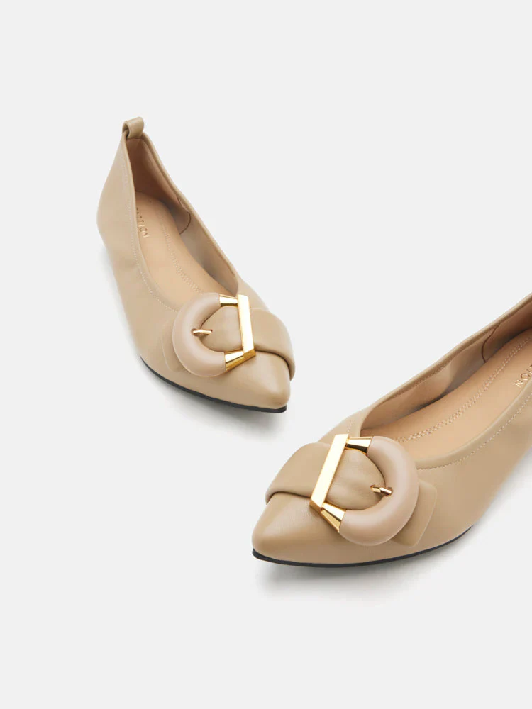 Megan Buckle Pointed Toe Flats - Image 3