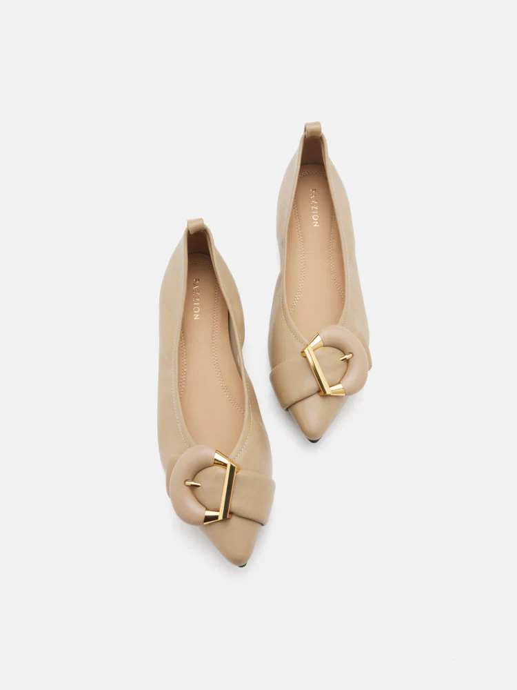 Megan Buckle Pointed Toe Flats - Image 6