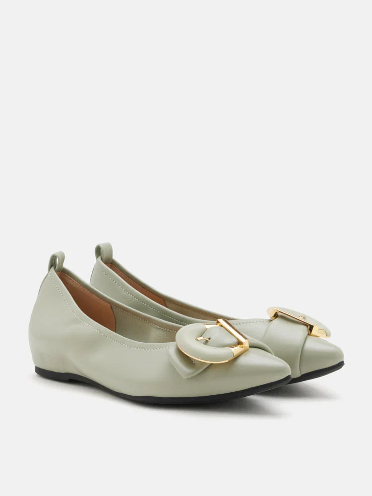 Megan Buckle Pointed Toe Flats - Image 8