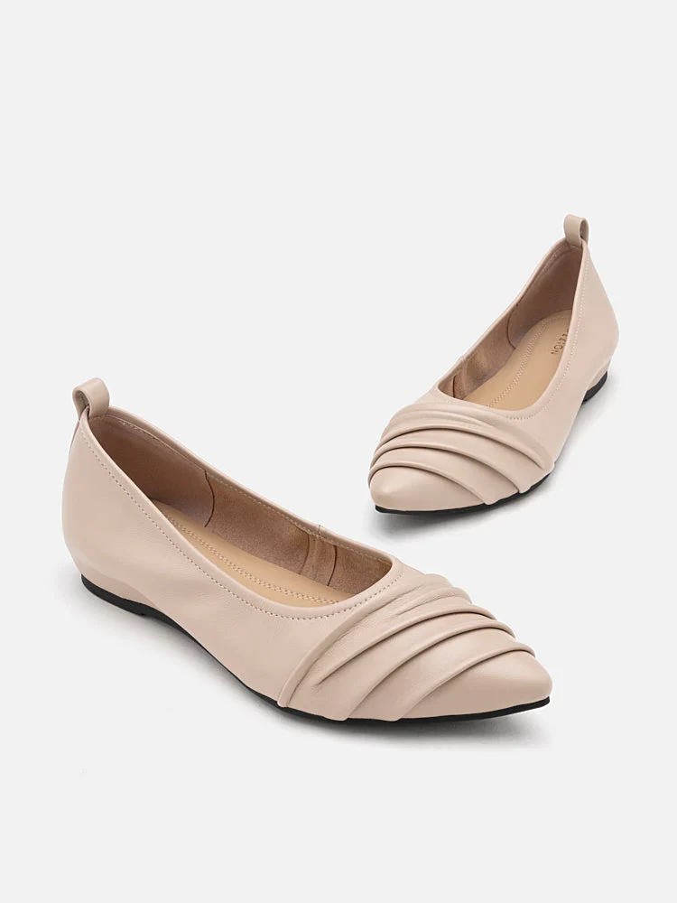 Rylee Ruched Detail Covered Flats - Image 3