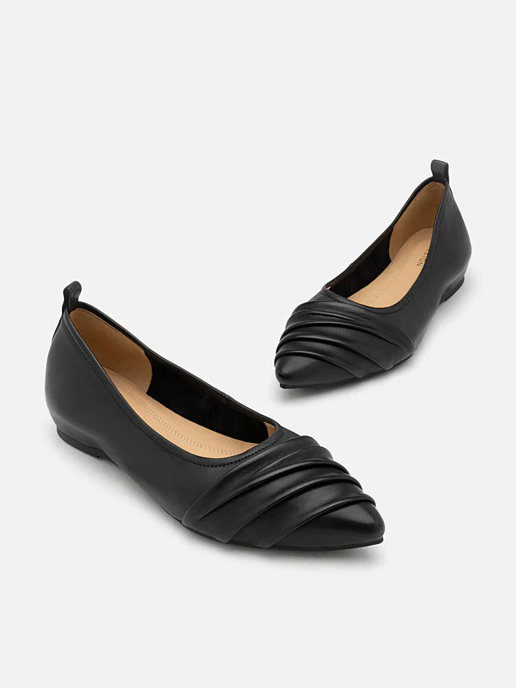 Rylee Ruched Detail Covered Flats - Image 9