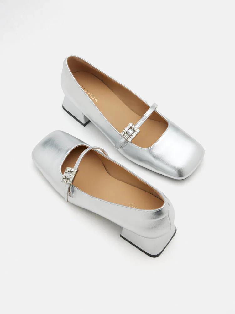 Kamielle Embellished Buckle Mary Jane Heels - Image 3