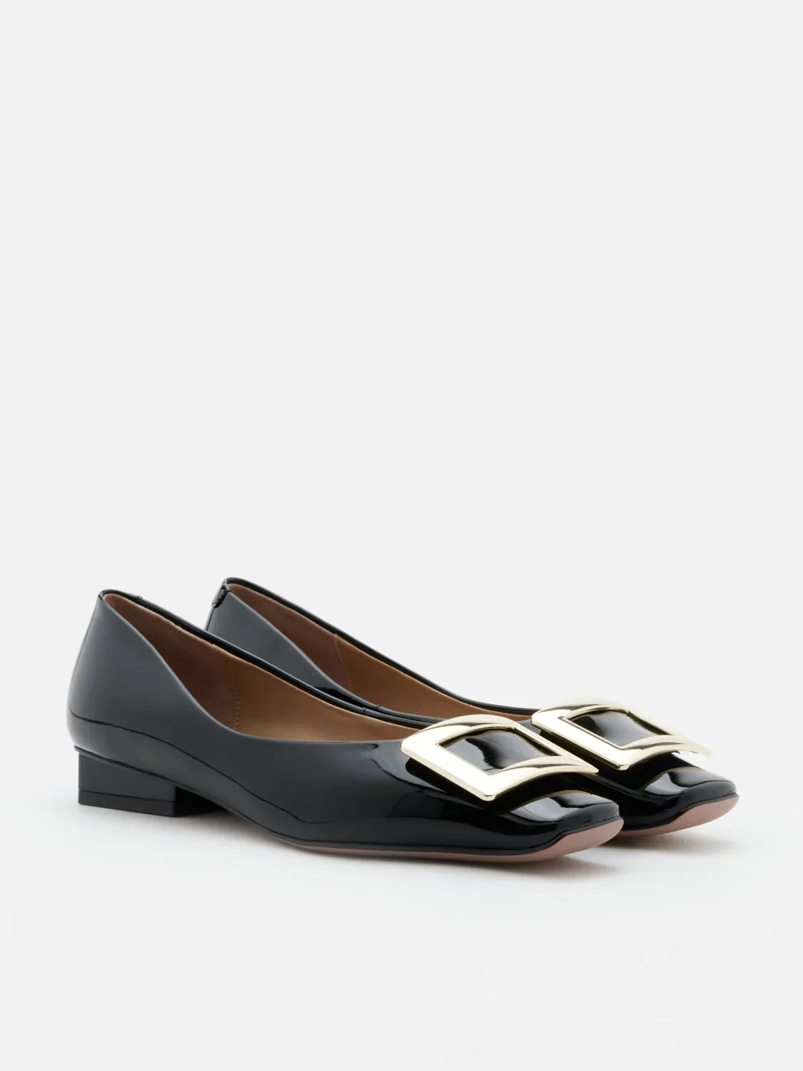 Marlie Buckle Patent Leather Low Heels - Image 10