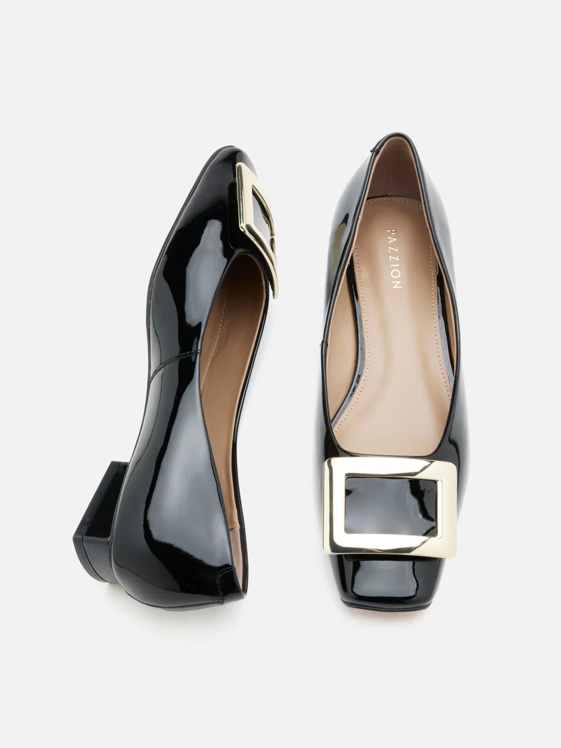 Marlie Buckle Patent Leather Low Heels - Image 12