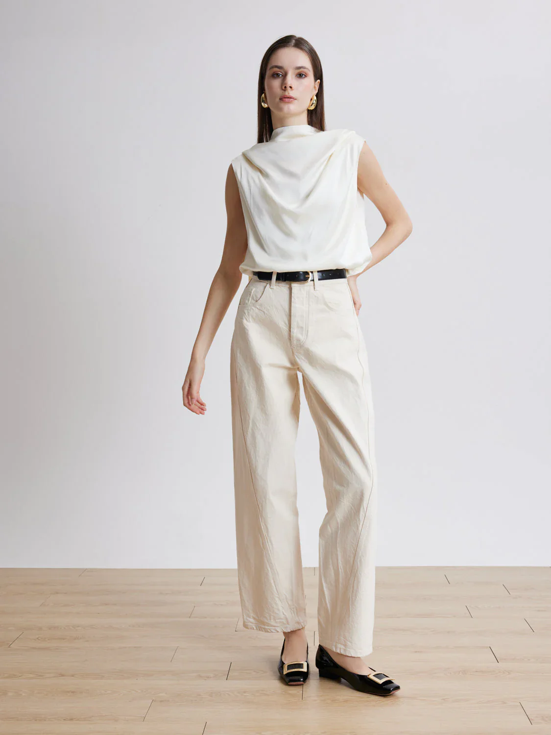 Marlie Buckle Patent Leather Low Heels - Image 14