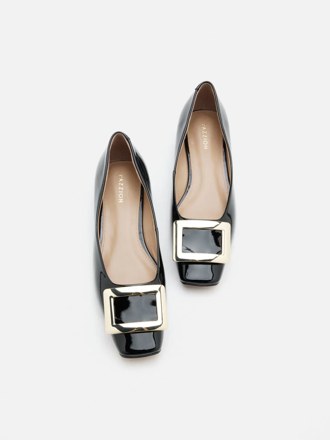 Marlie Buckle Patent Leather Low Heels - Image 15