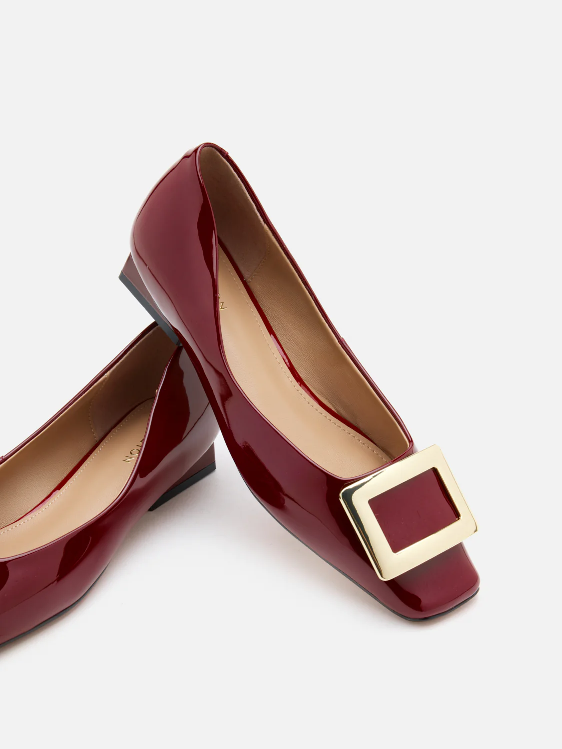 Marlie Buckle Patent Leather Low Heels - Image 3