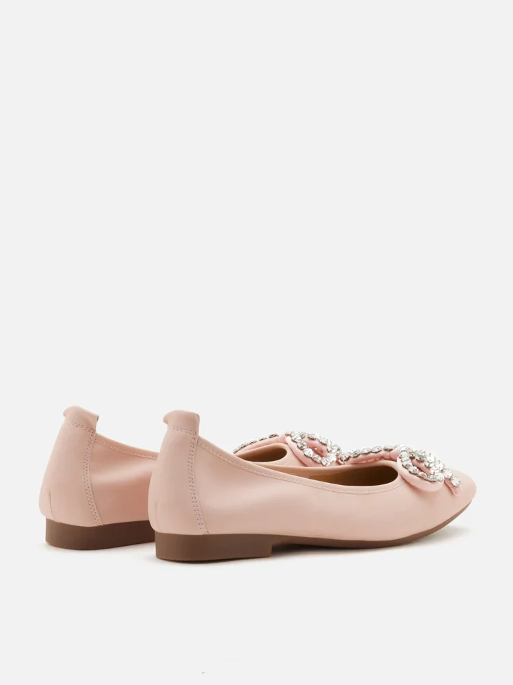 Daphne Diamante Embellished Bow Flats - Image 8
