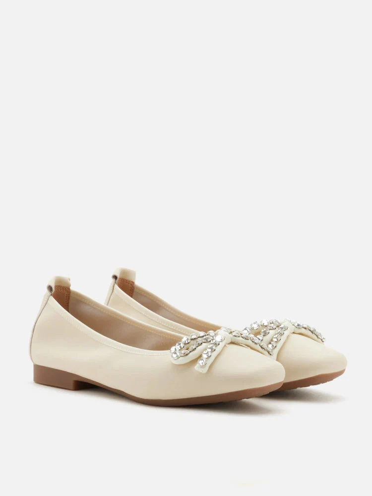 Daphne Diamante Embellished Bow Flats - Image 9