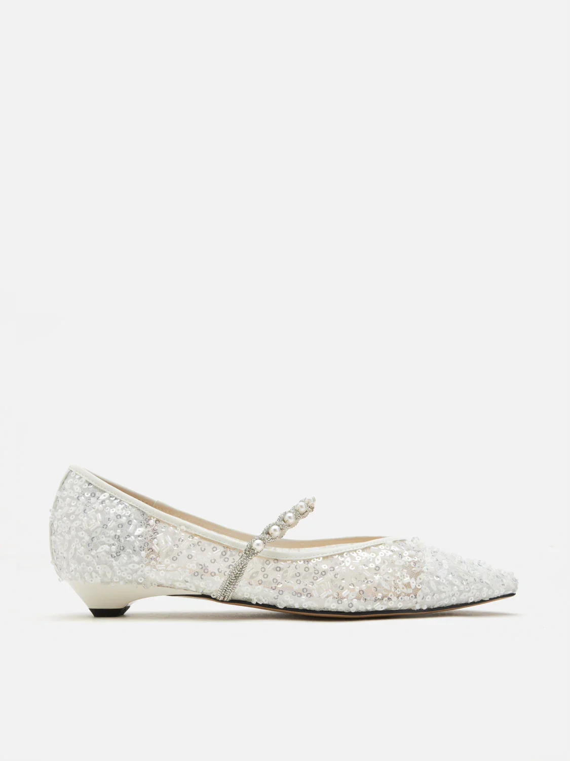 Jemima Embellished Mesh Pointed Toe Flats - Image 11