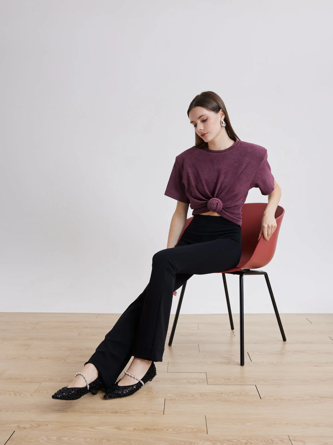 Jemima Embellished Mesh Pointed Toe Flats - Image 5