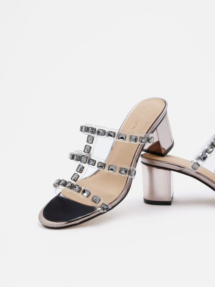 Miuccia Diamante Embellished Block Heel Sandals - Image 3