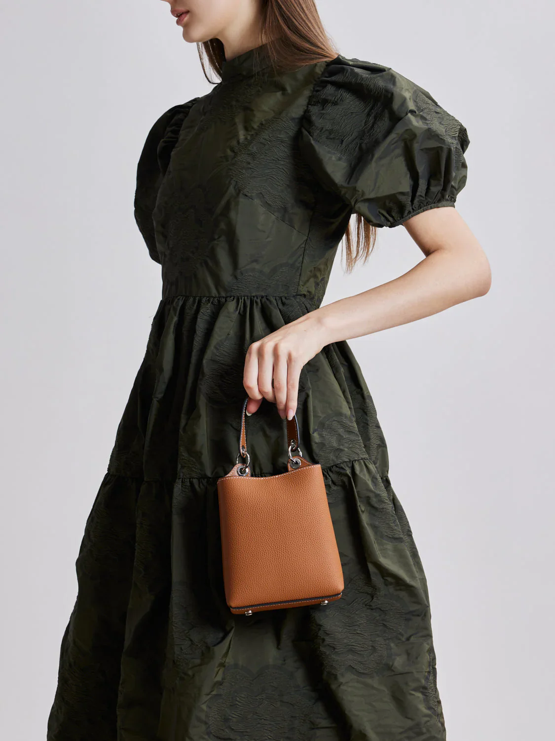 Estelle Leather Mini Bucket Bag - Image 11