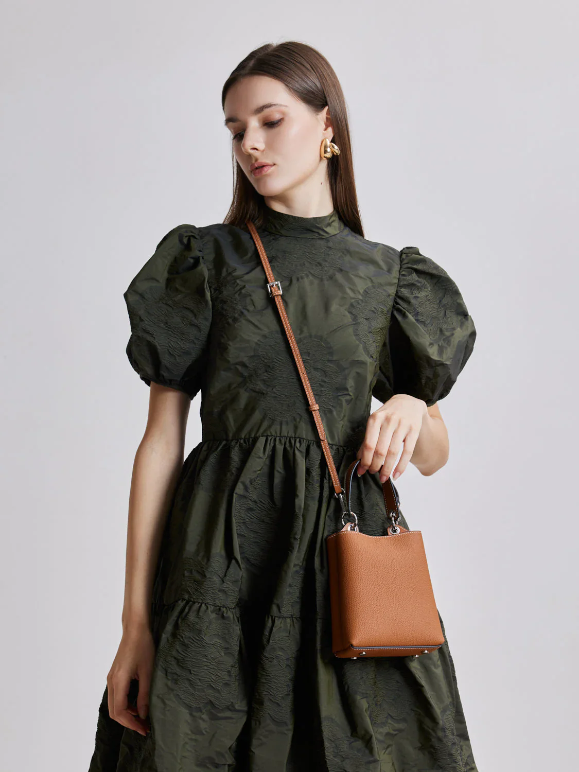 Estelle Leather Mini Bucket Bag - Image 9