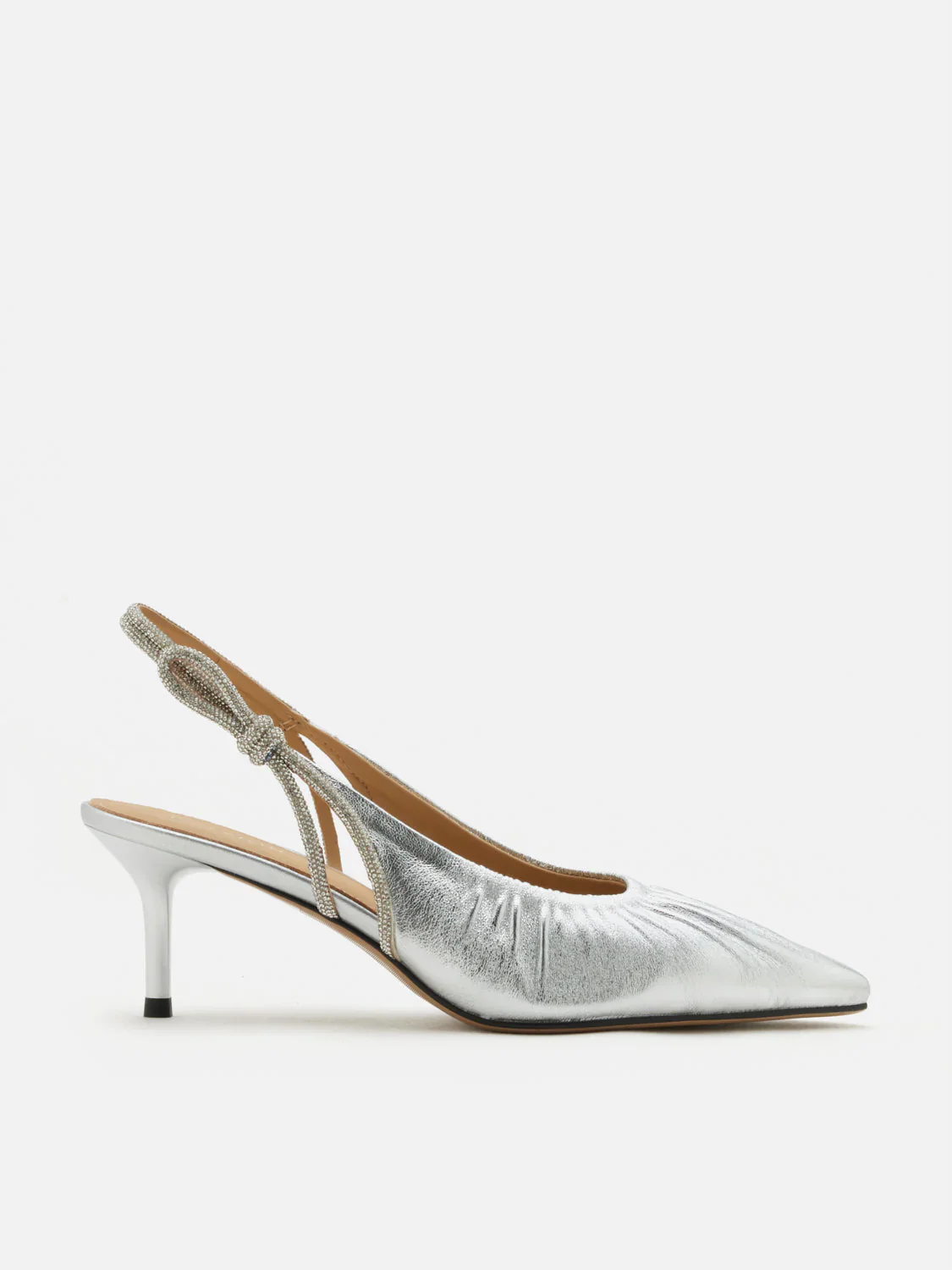 Natalia Ruched Crystal Slingback Heels - Image 12