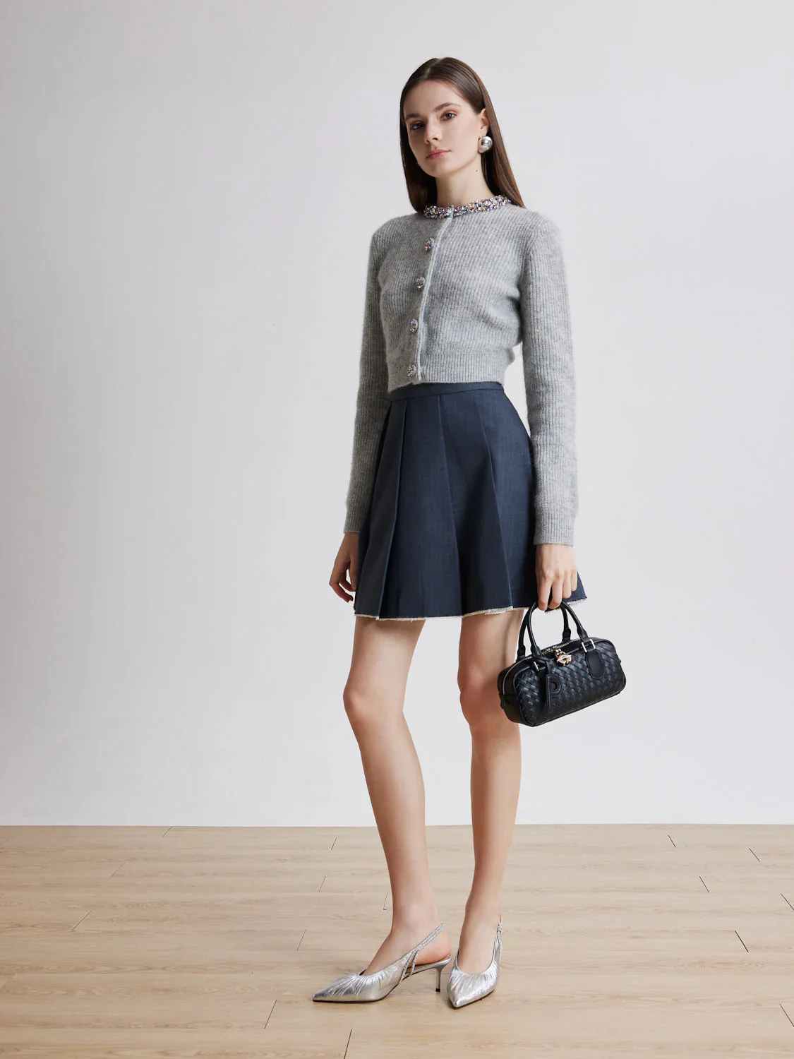 Natalia Ruched Crystal Slingback Heels - Image 13