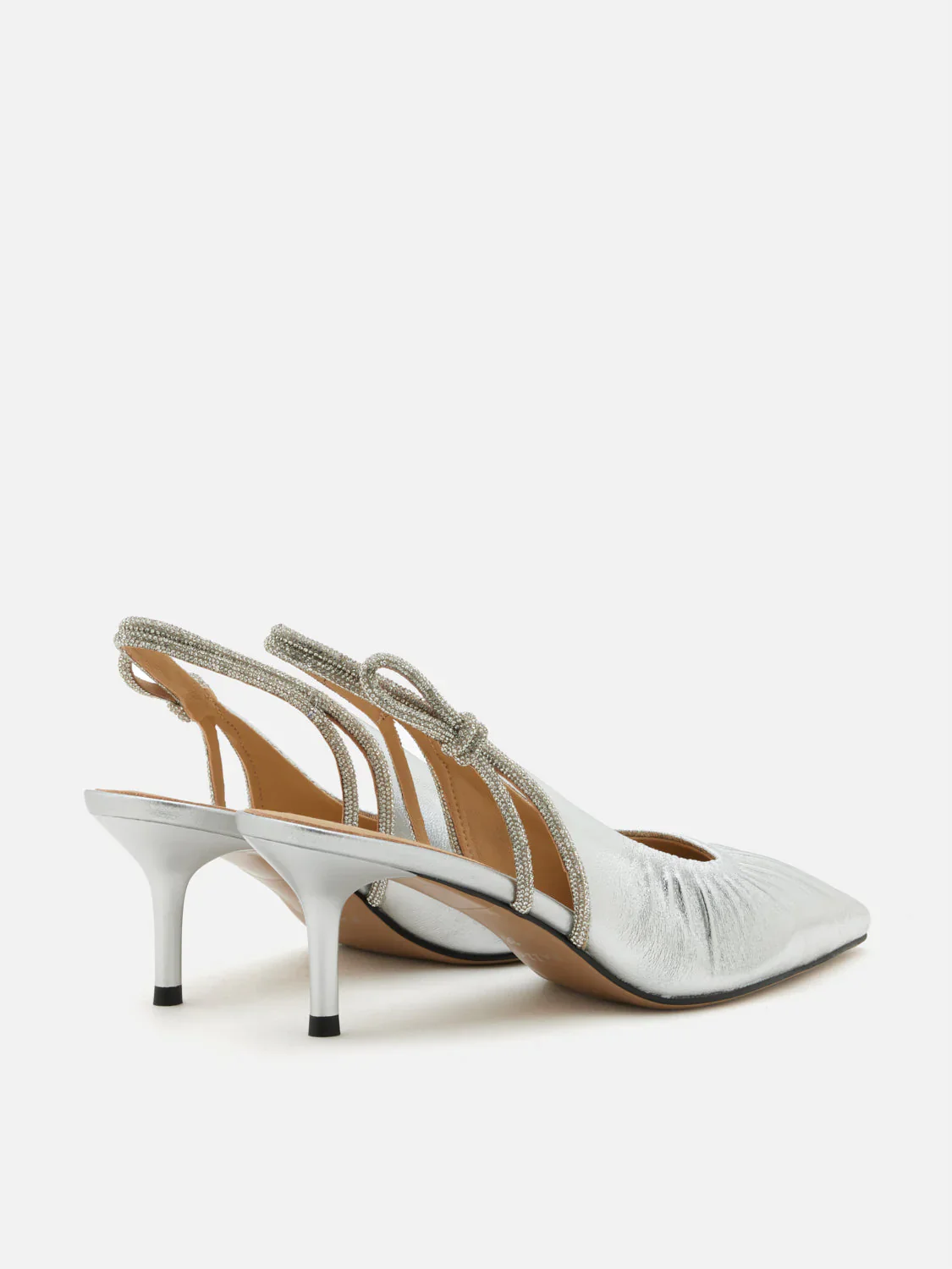 Natalia Ruched Crystal Slingback Heels - Image 15