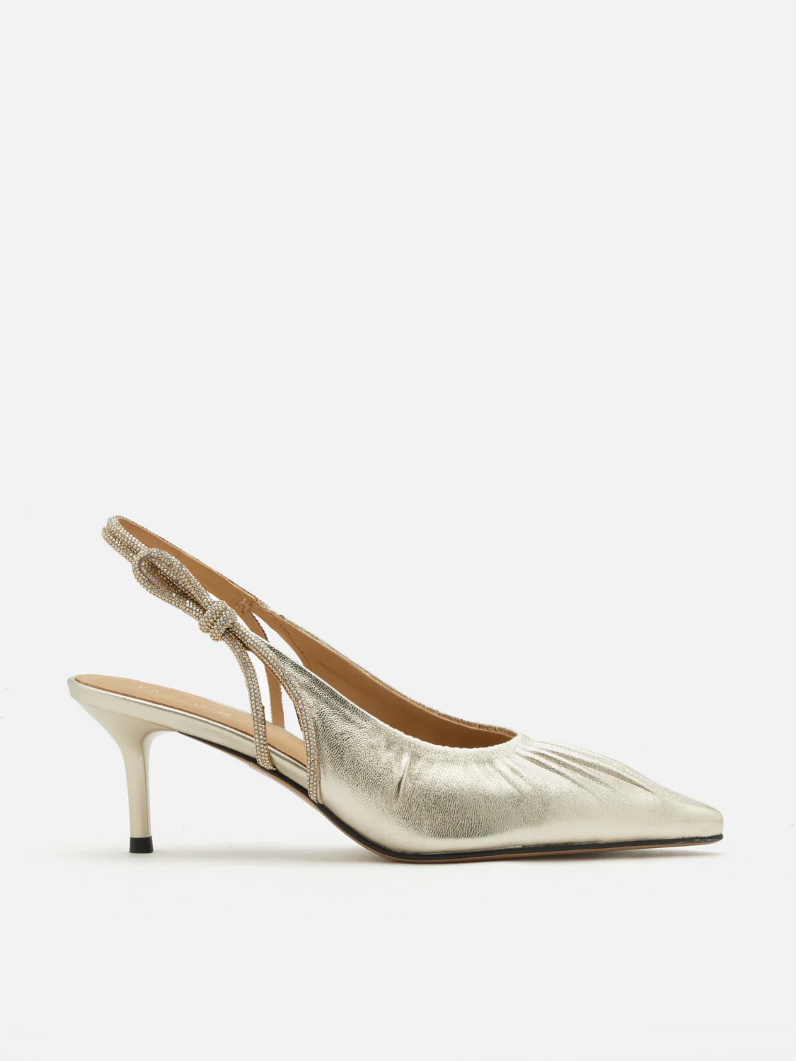 Natalia Ruched Crystal Slingback Heels - Image 4