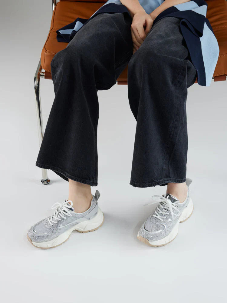 Marivelle Crystal Embellished Mesh Sneakers - Image 7