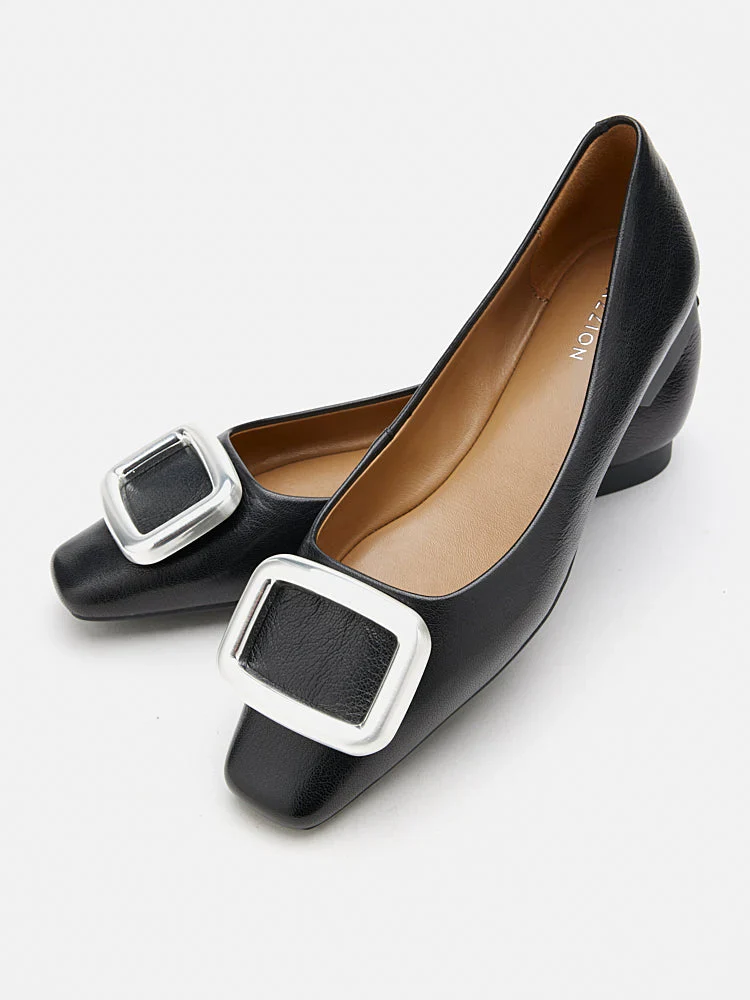 Daeva Silver Buckle Flats - Image 10