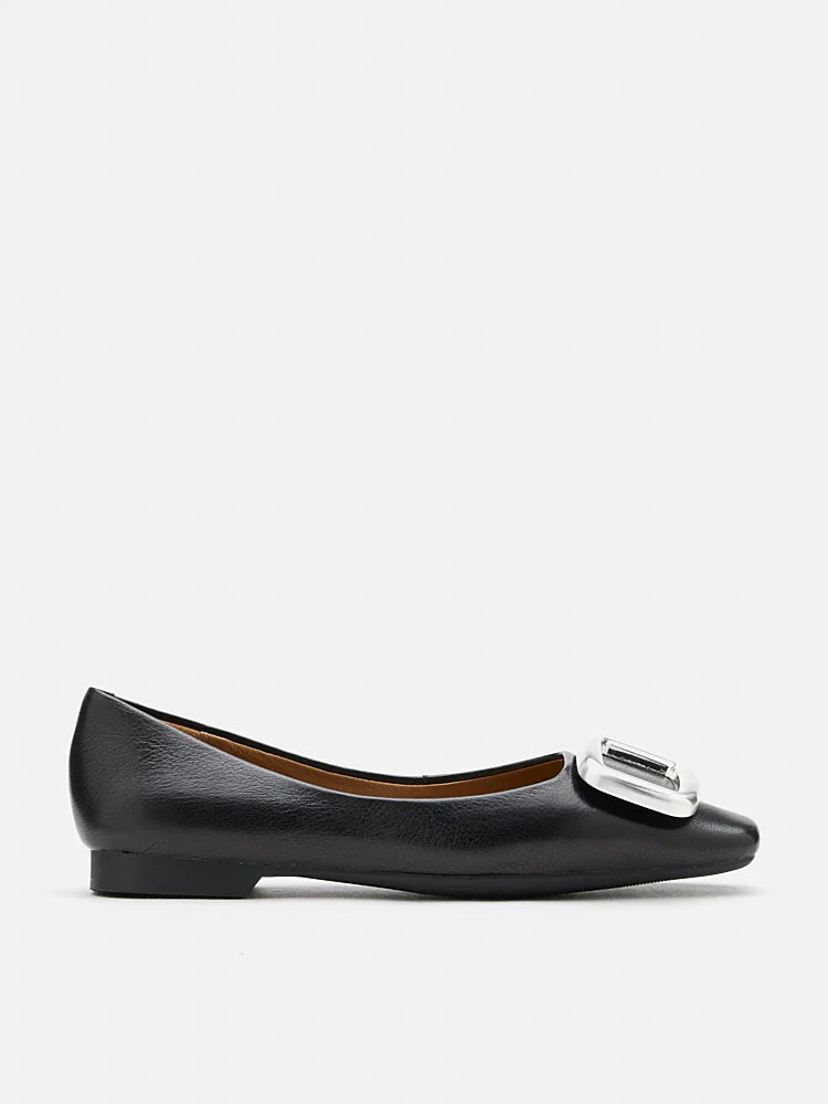 Daeva Silver Buckle Flats - Image 11