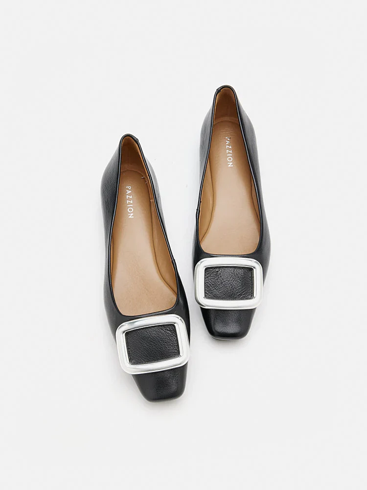 Daeva Silver Buckle Flats - Image 13