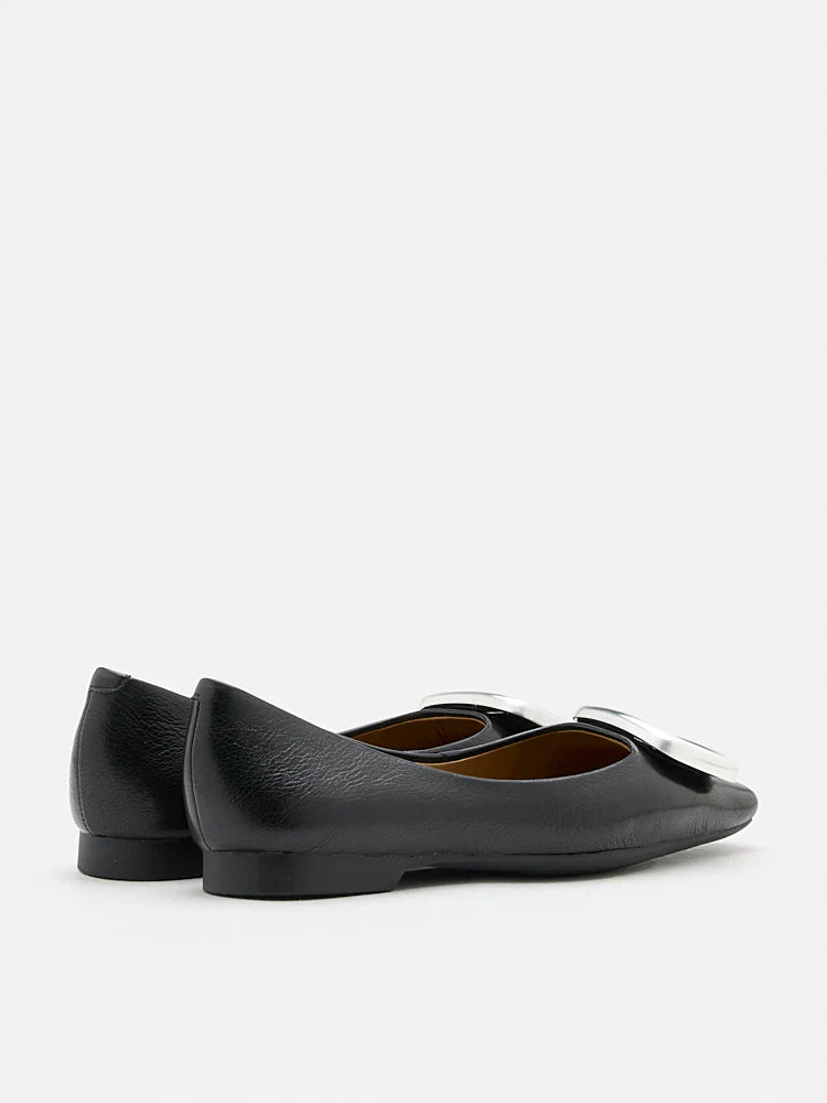 Daeva Silver Buckle Flats - Image 14