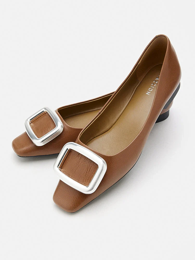 Daeva Silver Buckle Flats - Image 3
