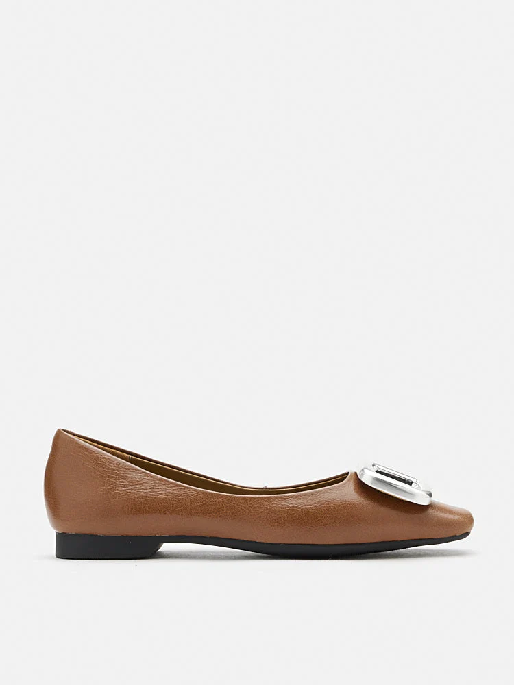 Daeva Silver Buckle Flats - Image 4