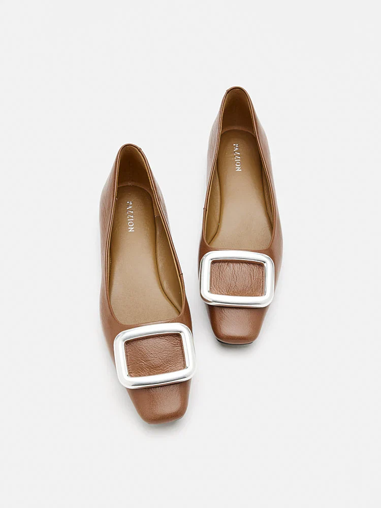 Daeva Silver Buckle Flats - Image 6