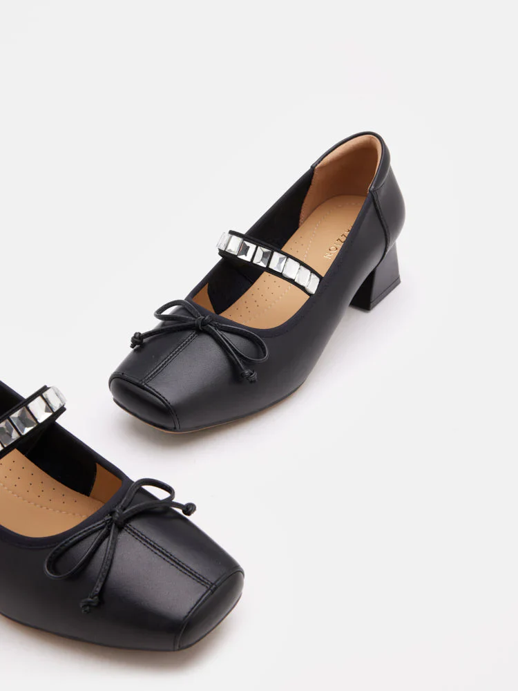 Billie Crystal-Embellished Bow Mary Jane Heels - Image 10