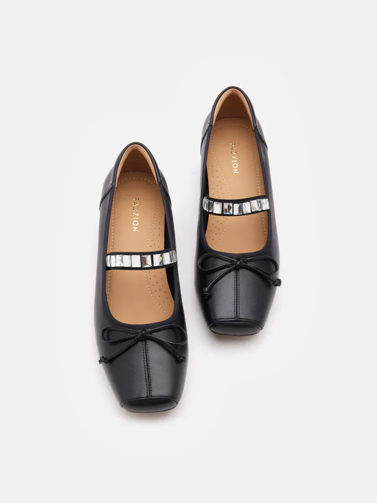 Billie Crystal-Embellished Bow Mary Jane Heels - Image 13