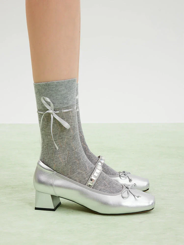 Billie Crystal-Embellished Bow Mary Jane Heels - Image 5