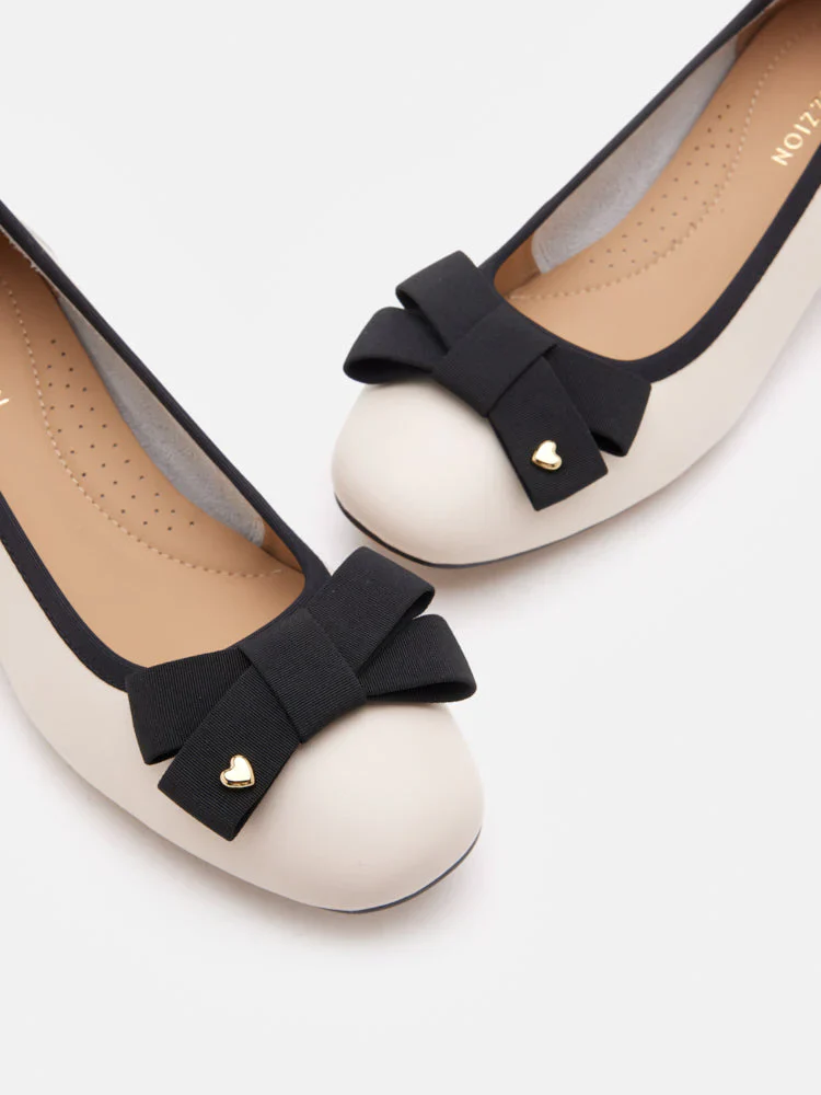 Aurea Two-Tone Bow Low Block Heels - Image 3