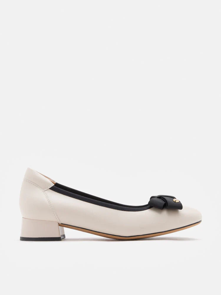 Aurea Two-Tone Bow Low Block Heels - Image 4