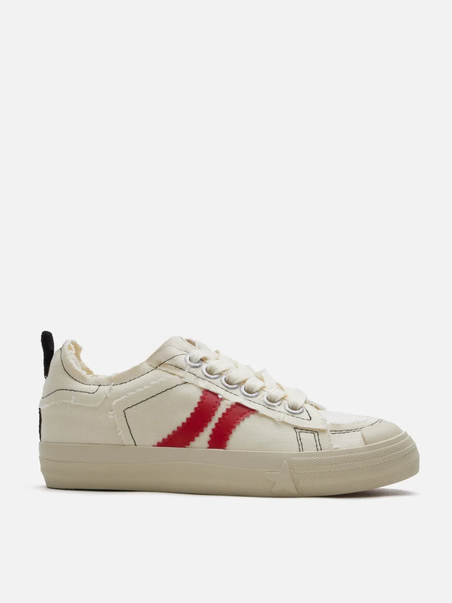 Claudi Asymmetric Stripe Frayed Sneakers - Image 4